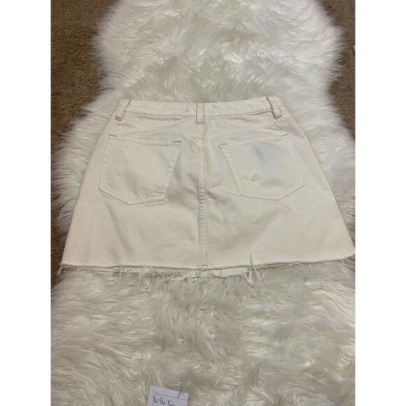 We The Free Womens Skirt 5 Pockets‎ Belt Loops Denim Cotton White Size 27 - Picture 7 of 9
